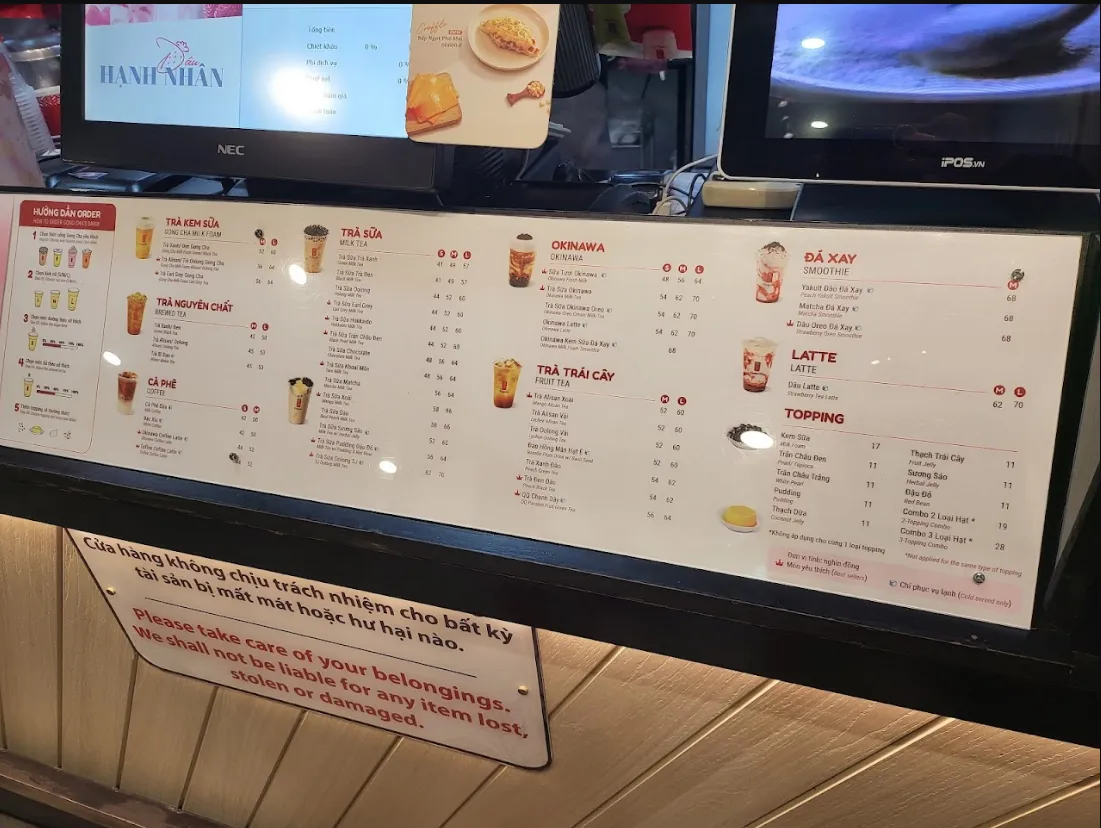 Menu Gong cha Biên Hòa mới nhất