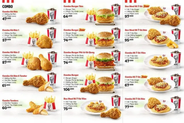 Menu KFC Biên Hòa