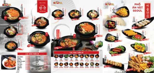 Menu Mì Cay Seoul Trảng Bom