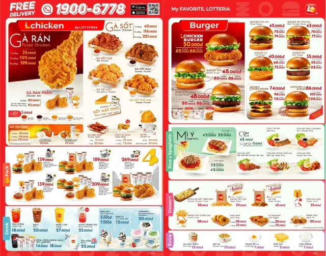 Menu Lotteria Biên Hòa